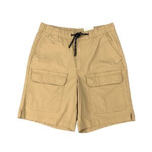 Free Assembly Shorts Mens S Small Tan Stretch Cotton Cargo Pockets Elastic Waist
